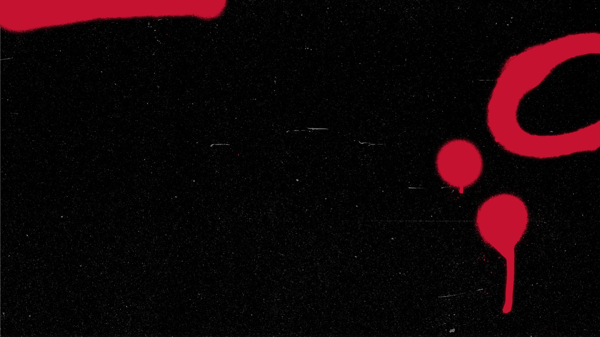 Black texture plate with red spray paint accents