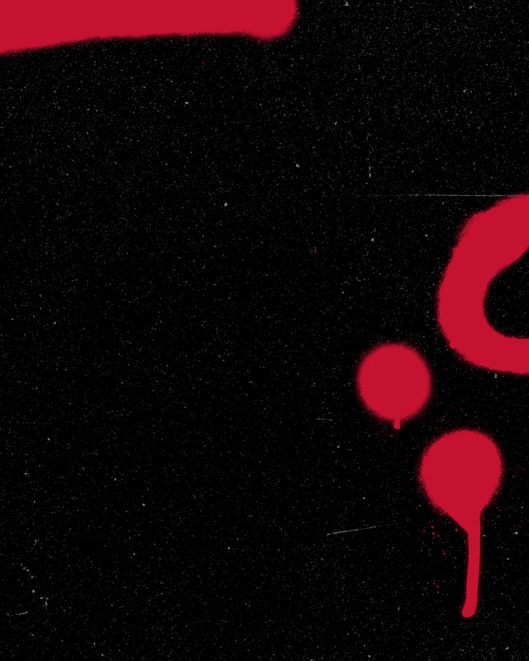 Black texture plate with red spray paint accents