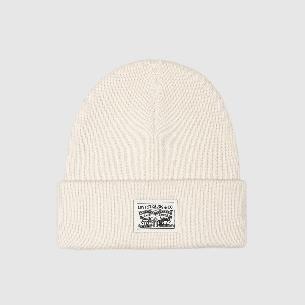 Backpatch Beanie — Cream - White
