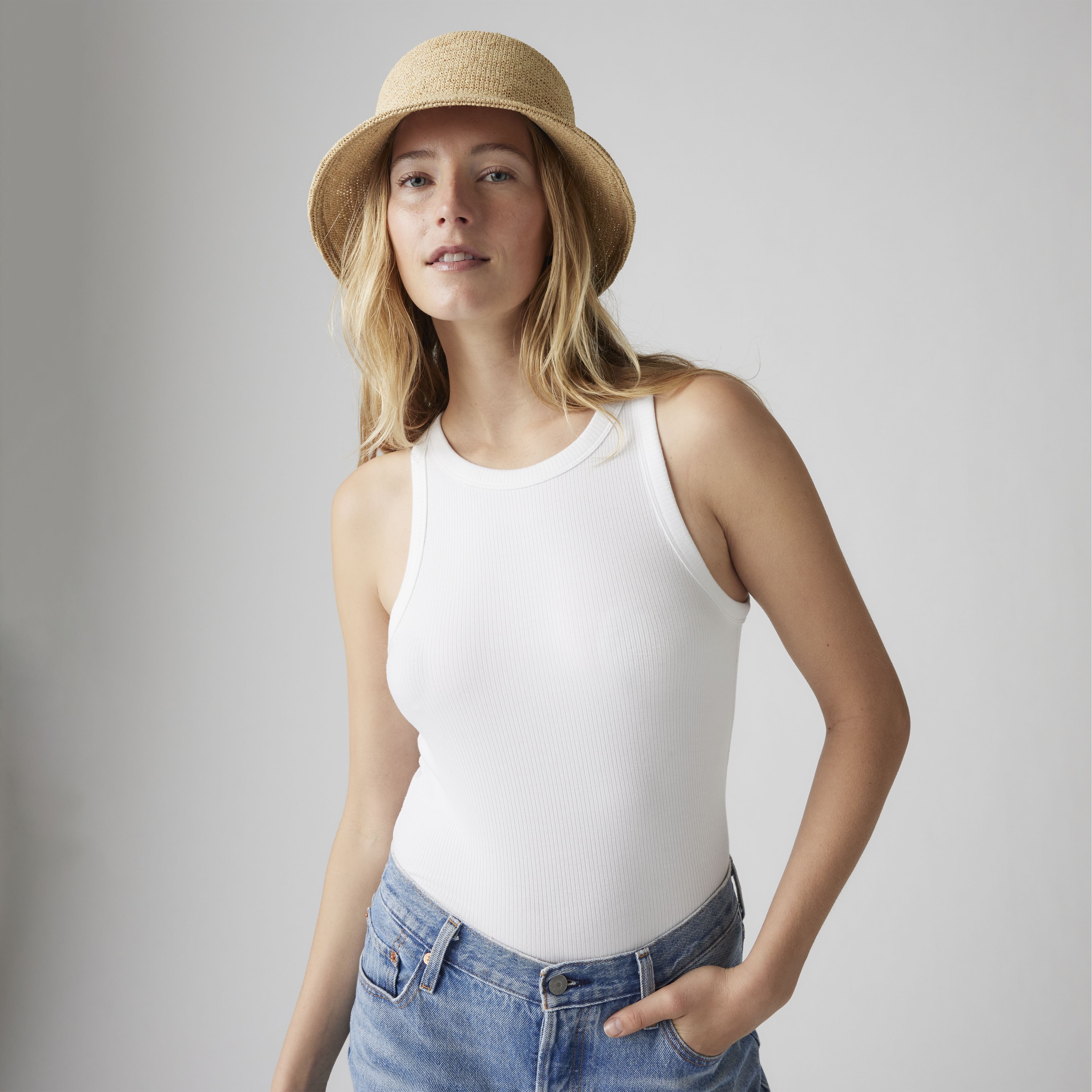 Straw Bucket Hat 1