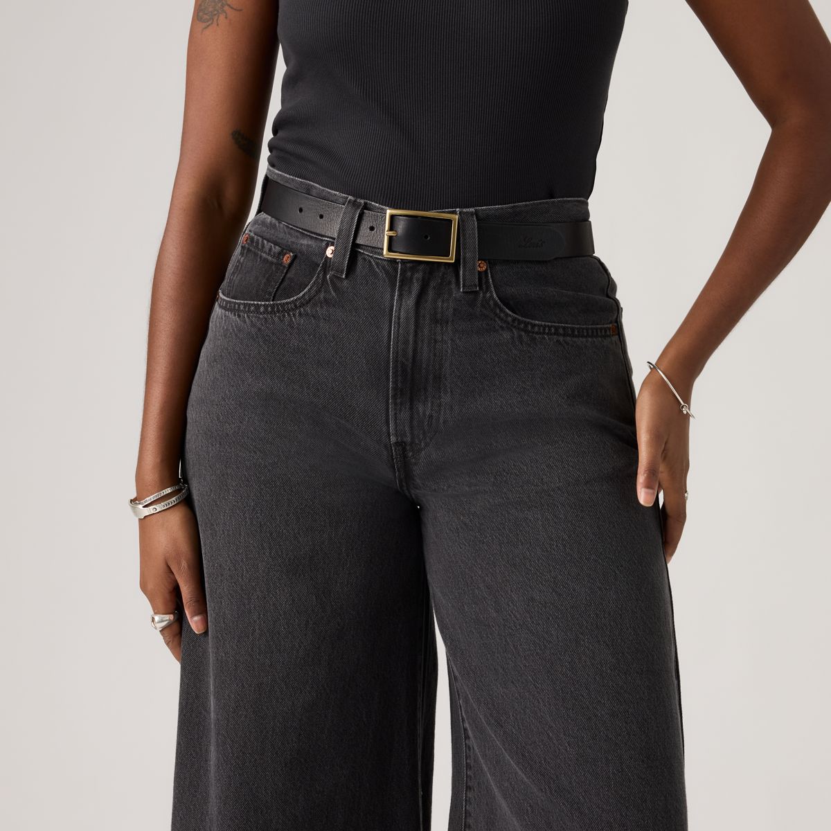 Women's Buckle Belt — Caviar - Black