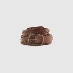 Studded Western Belt — Tobacco Brown - Brown 2