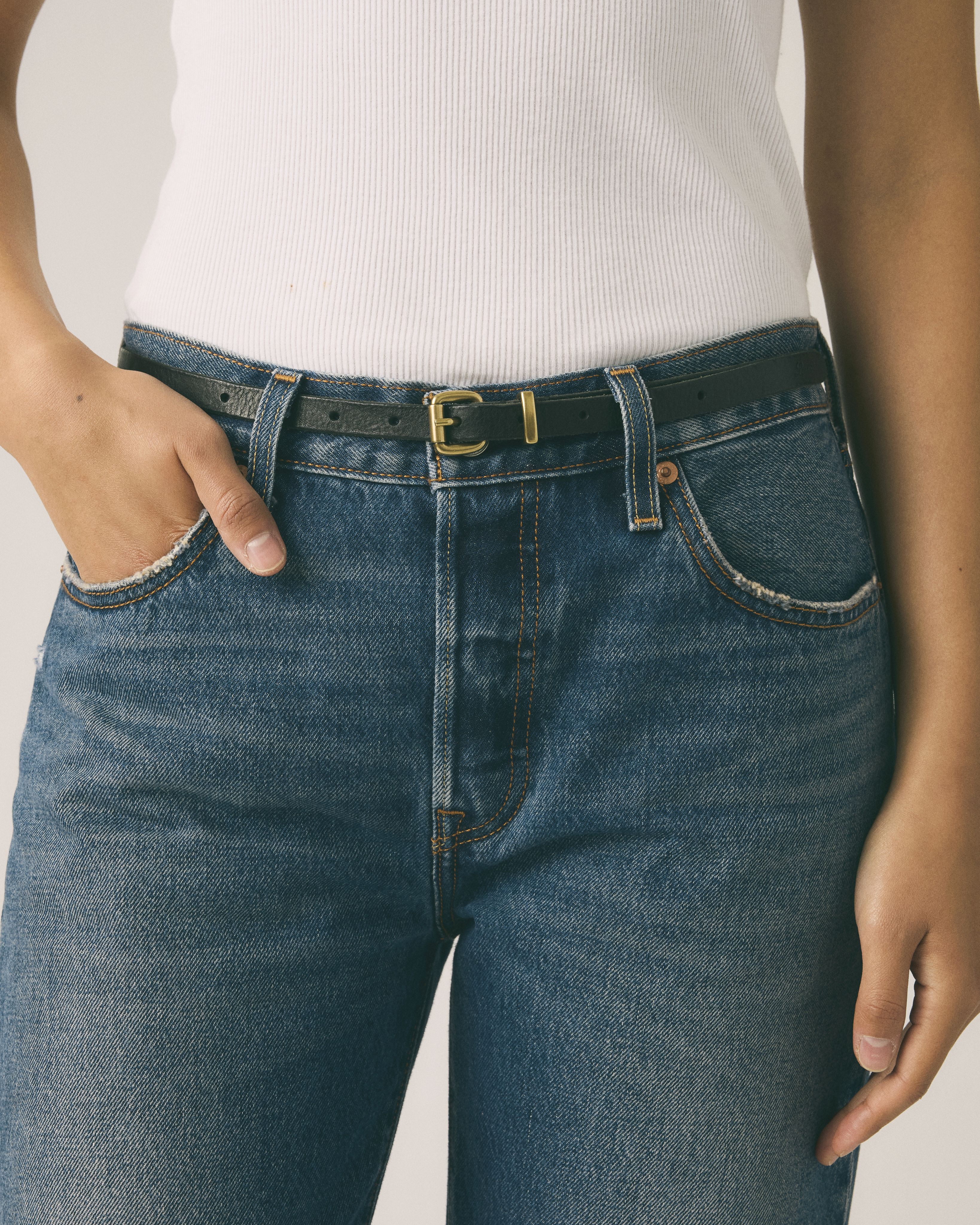 Black belt with gold buckle