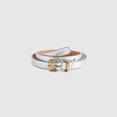 Dillon Narrow Belt — Silver - White 2