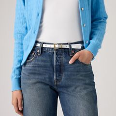 Dillon Narrow Belt — Silver - White 1