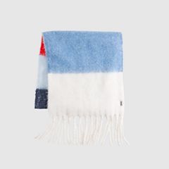 Fuzzy Scarf — Zyla Placed Stripe Moonlight Blue - Multi-Color 3