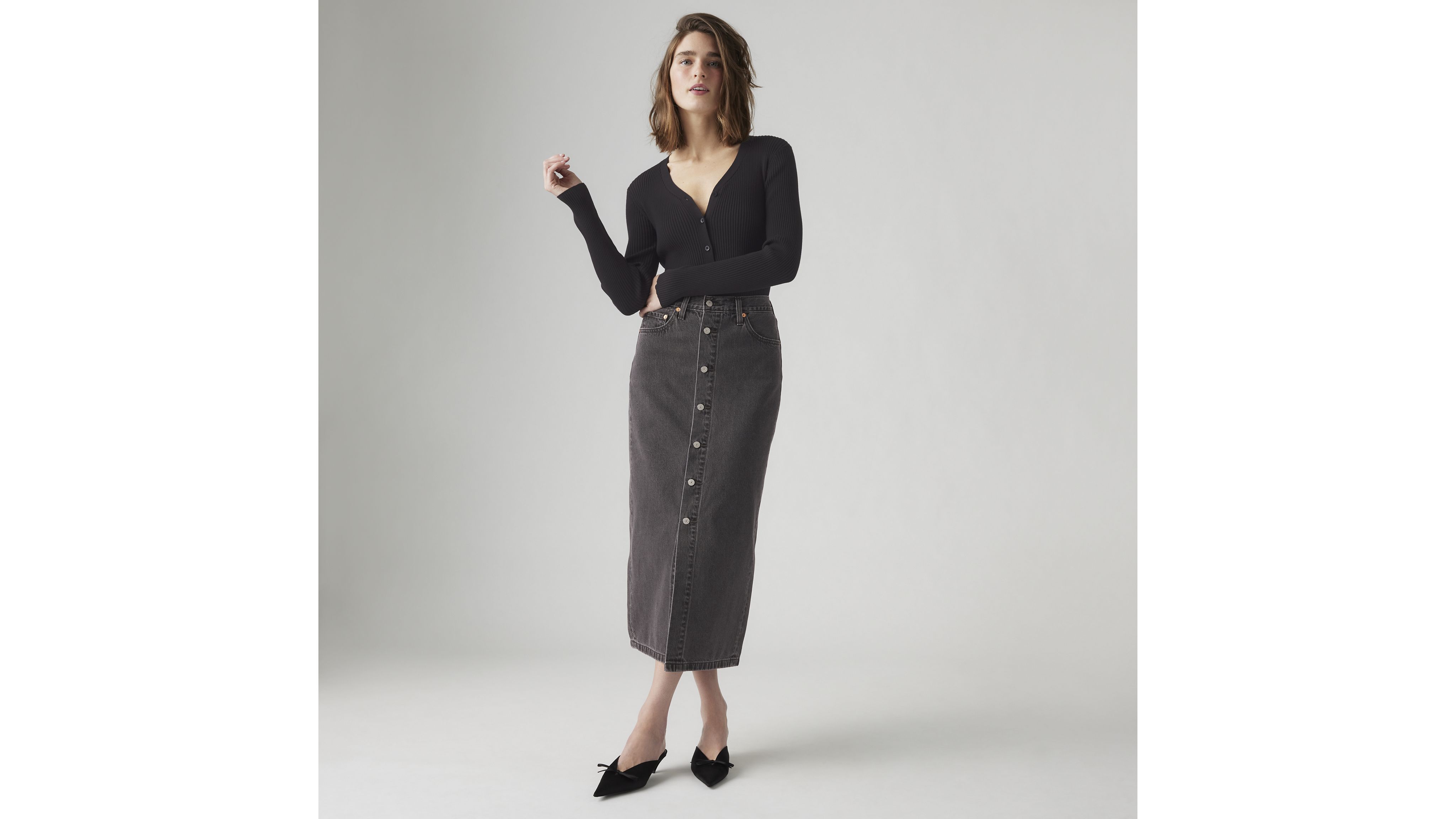 Button Midi Skirt 1