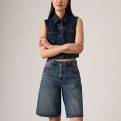 Baggy Dad Jorts — Hinged Heart - Dark Wash 2