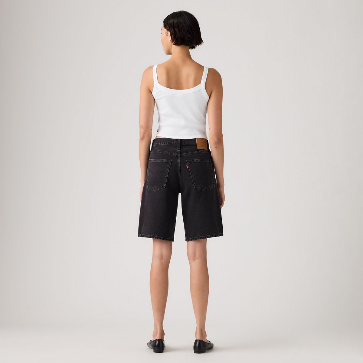Baggy Dad Jorts — Open Mind - Black