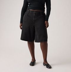 Baggy Dad Jorts — Open Mind - Black 9