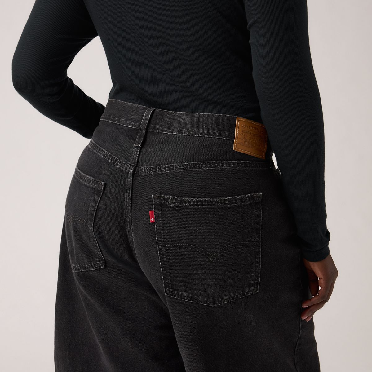 Baggy Dad Jorts — Open Mind - Black