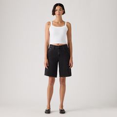 Baggy Dad Jorts — Open Mind - Black 5