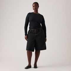 Baggy Dad Jorts — Open Mind - Black 8