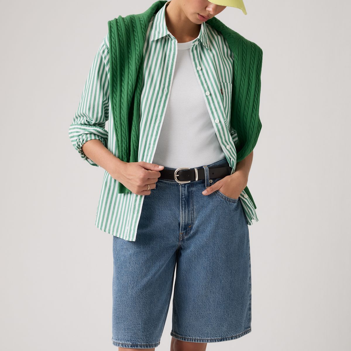 Baggy Dad Jorts — Own It Tencel - Medium Wash