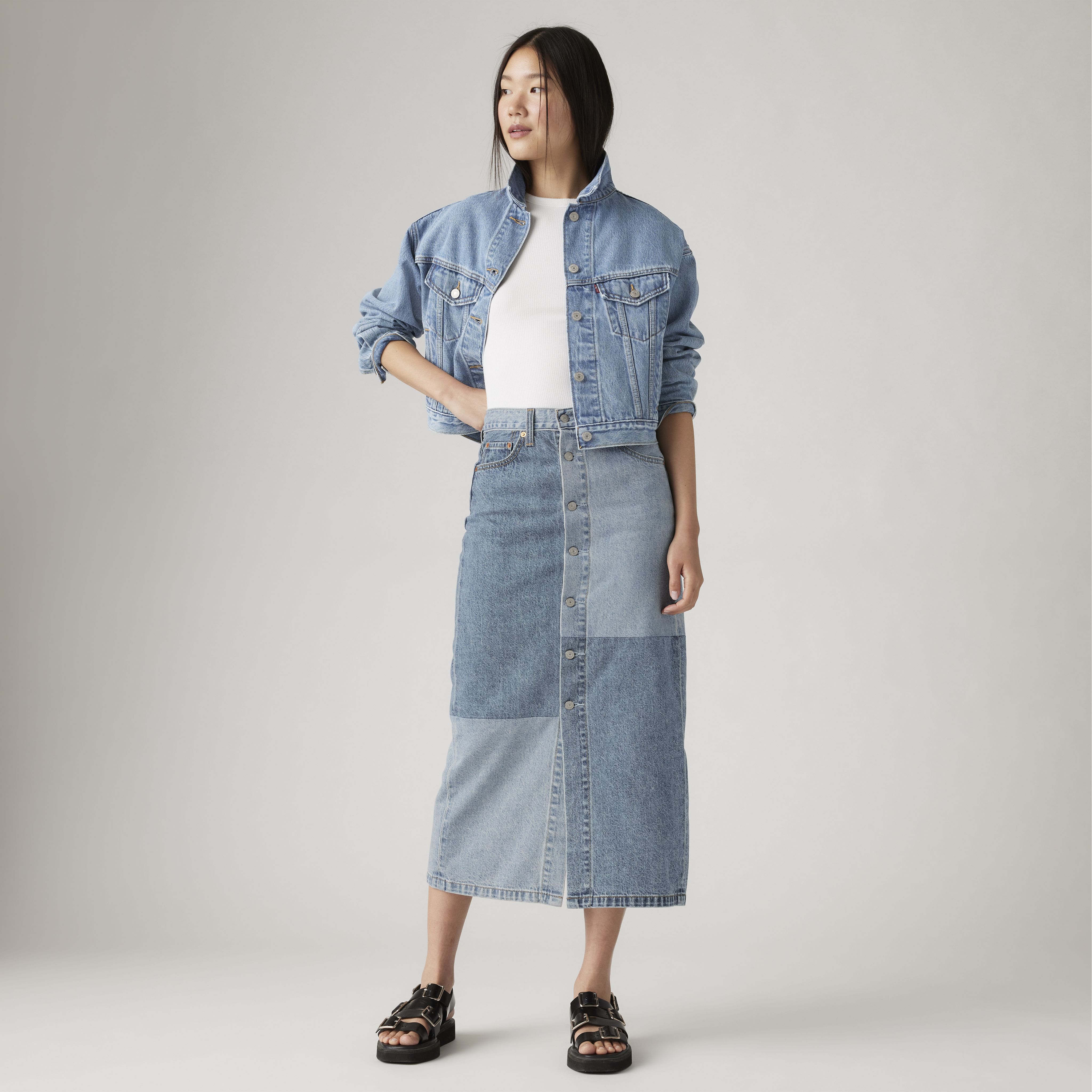 Button Midi Skirt 1