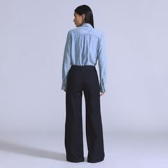 Stem Flare Trousers — Blue Lagoon Wash - Blue 3