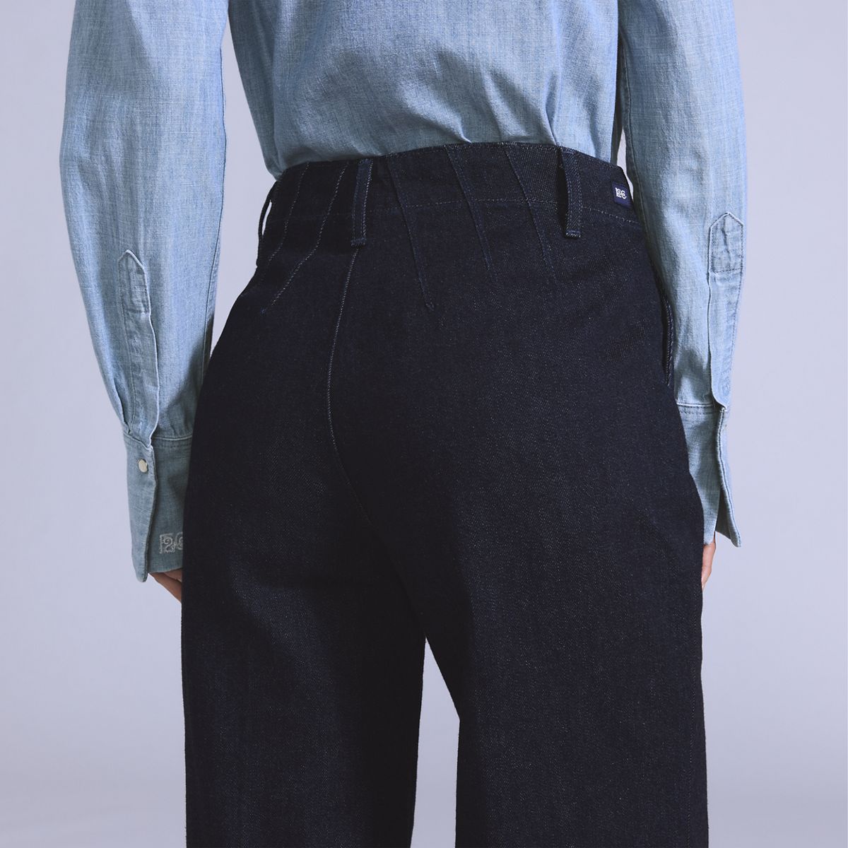 Stem Flare Trousers — Blue Lagoon Wash - Blue