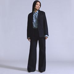 Stem Flare Trousers — Blue Lagoon Wash - Blue 1