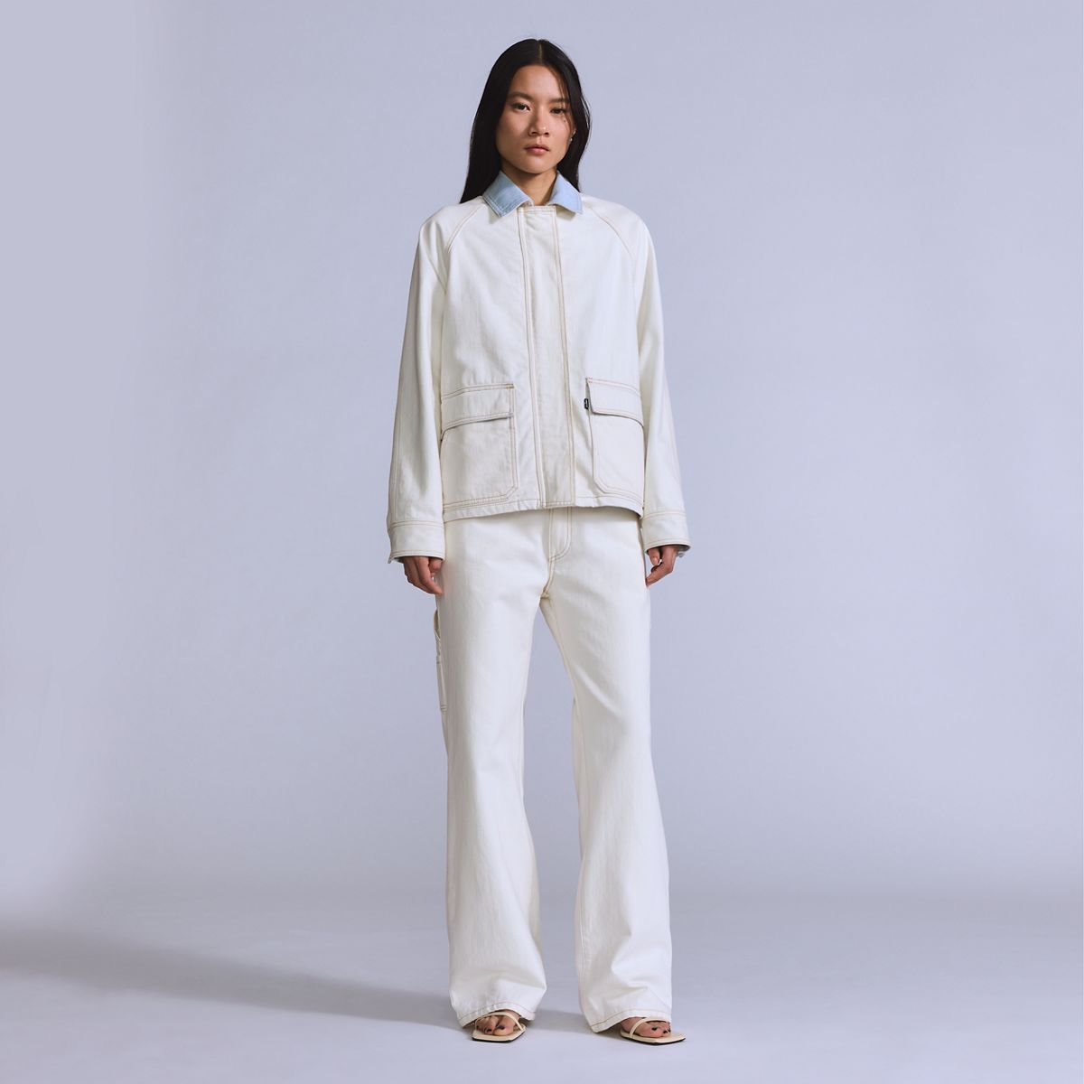 Carpenter Pants — Blue Ecru Foam - Beige
