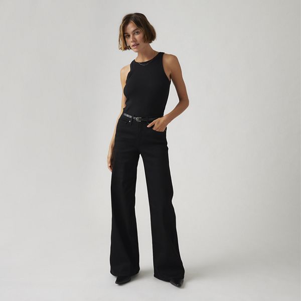 318 Shaping Wide Leg Women's Jeans — Soft Black