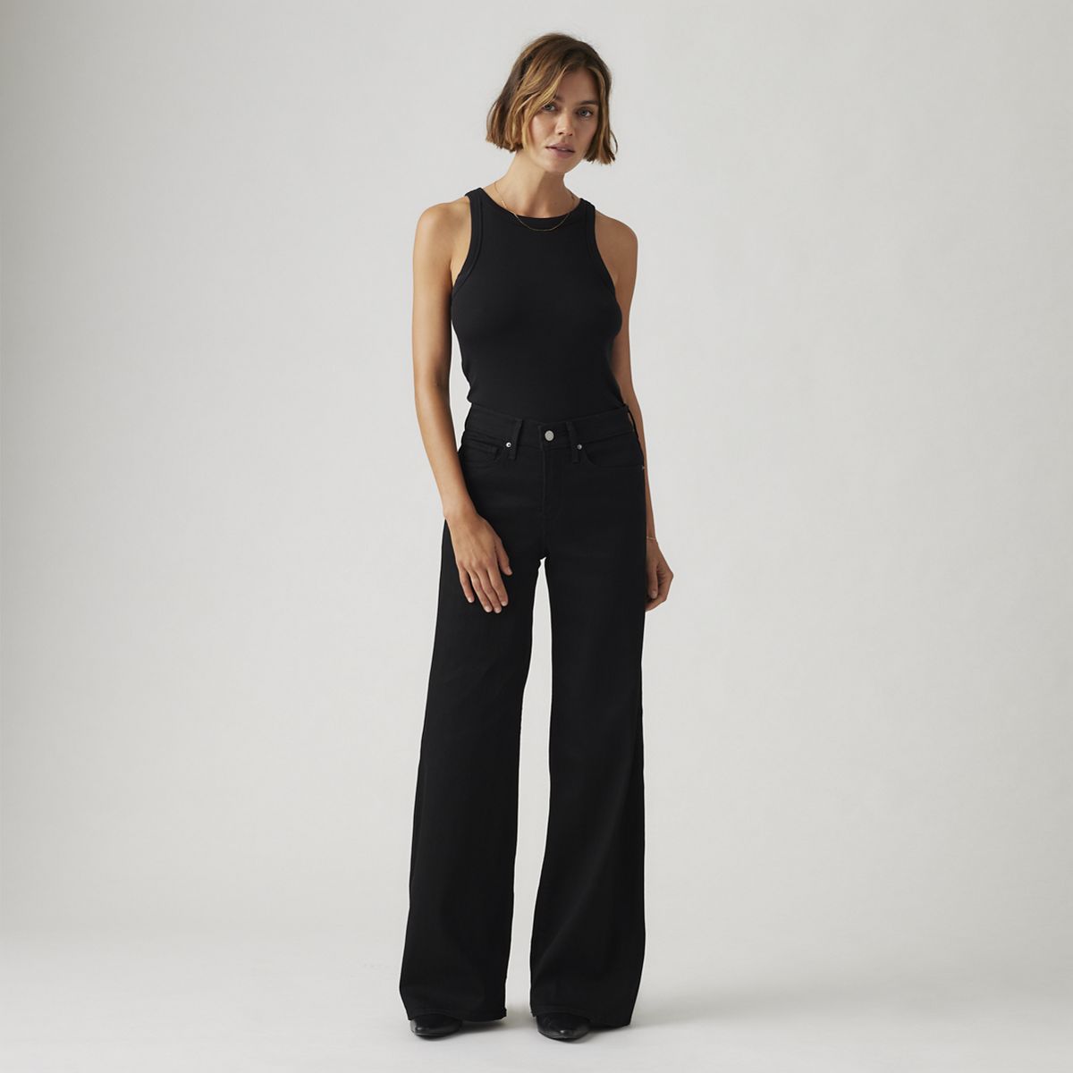 318 Shaping Wide Leg Women's Jeans — Soft Black