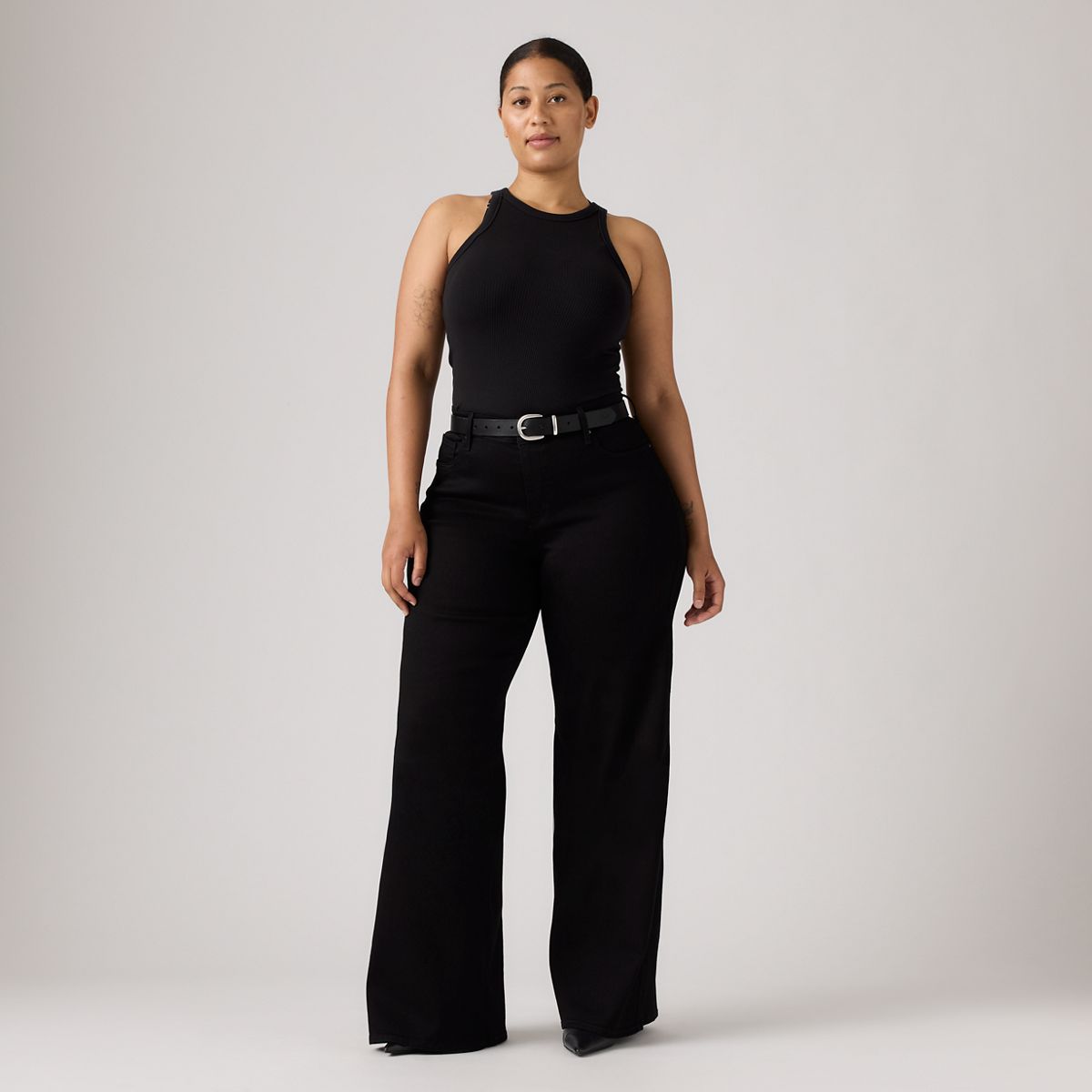 318 Shaping Wide Leg Women's Jeans — Soft Black