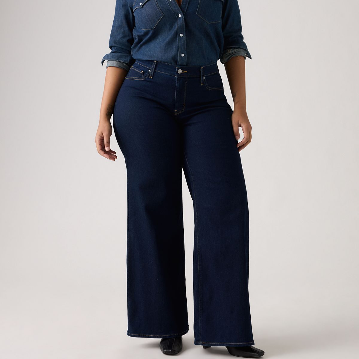 318 Shaping Wide Leg Women's Jeans — Darkest Sky - Dark Wash