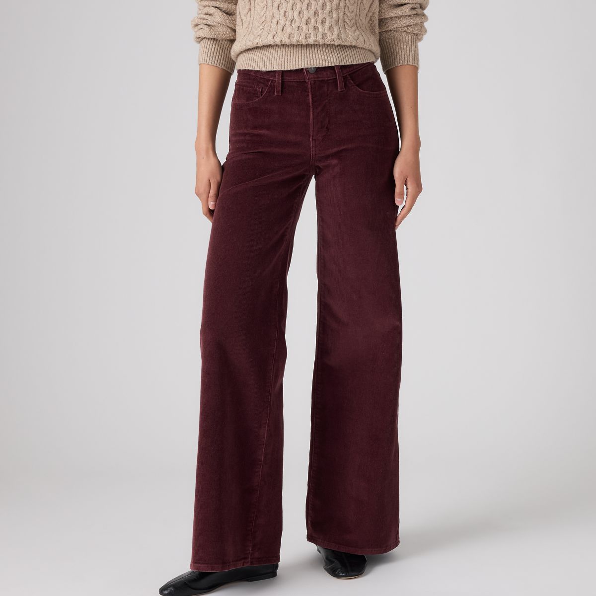 318 Shaping Wide Leg Corduroy Pants — Sassafras - Brown