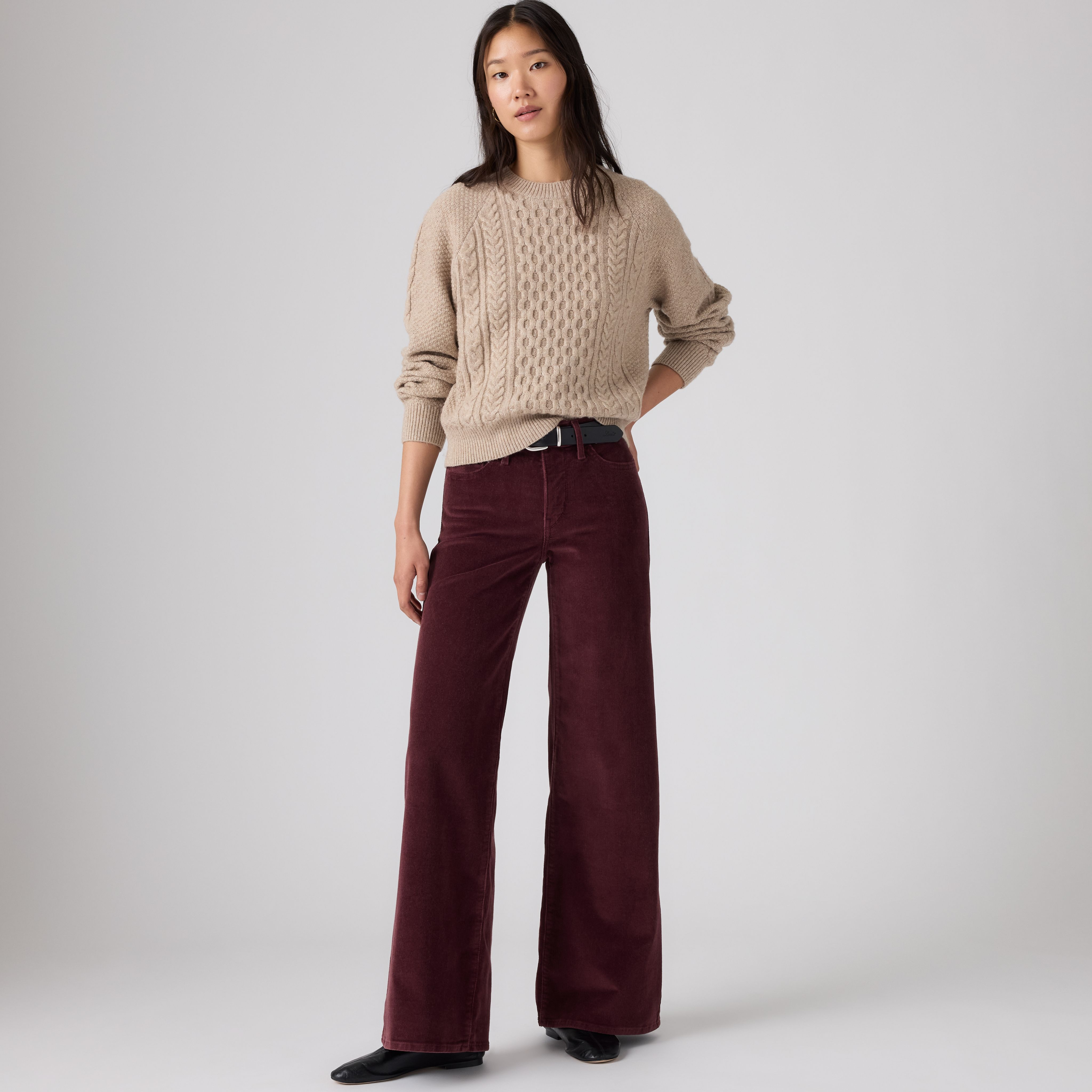 318 Shaping Wide Leg Corduroy Pants 1