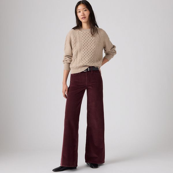 318 Shaping Wide Leg Corduroy Pants — Sassafras - Brown