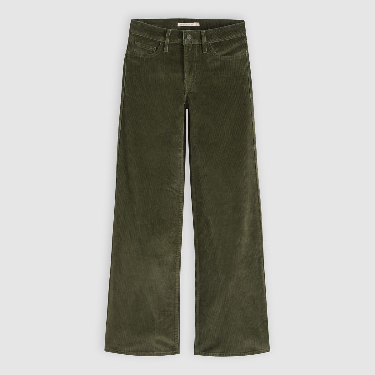318 Shaping Wide Leg Corduroy Pants — Olive Night - Green