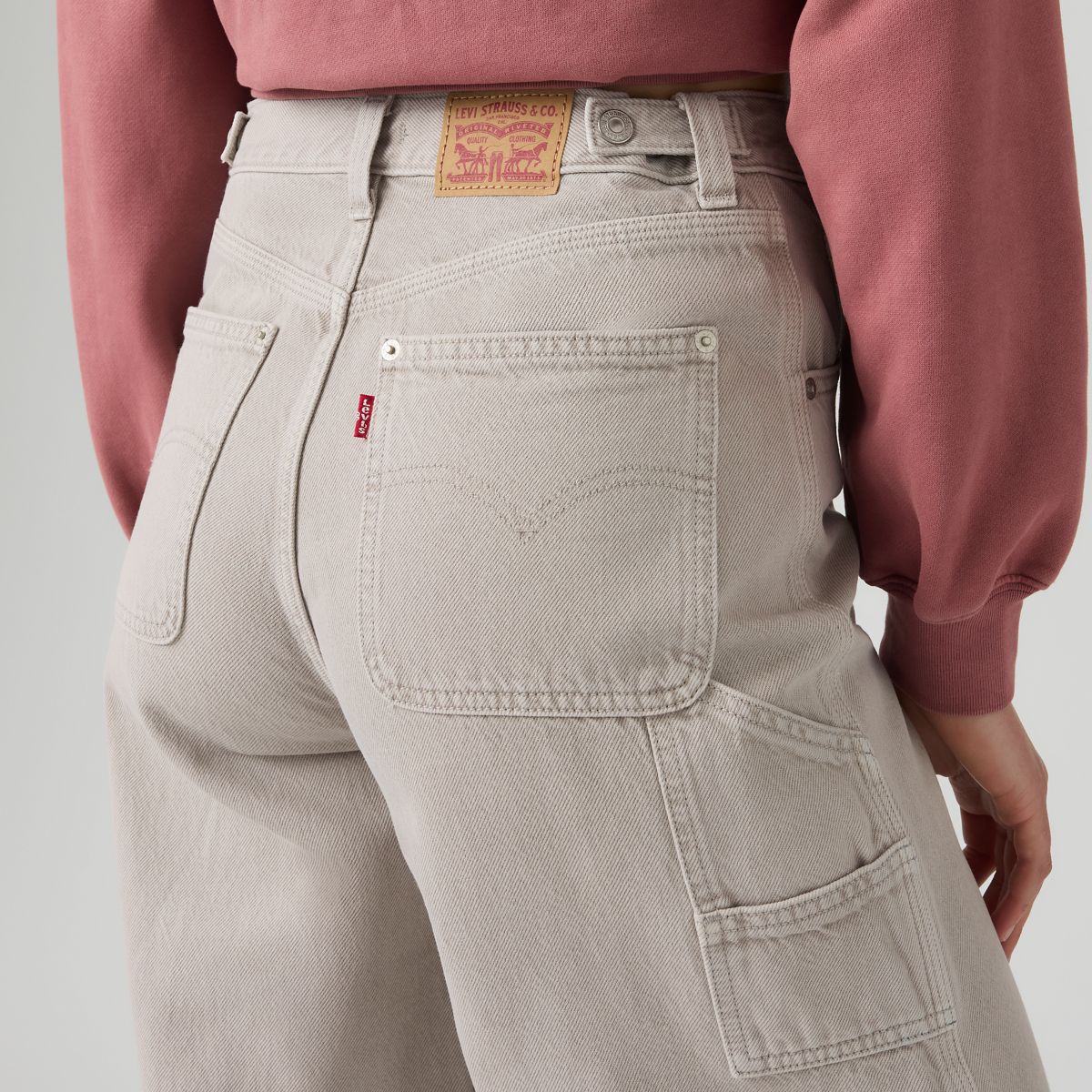 Cinch Baggy Women's Carpenter Pants — Pebbled Path - Grey