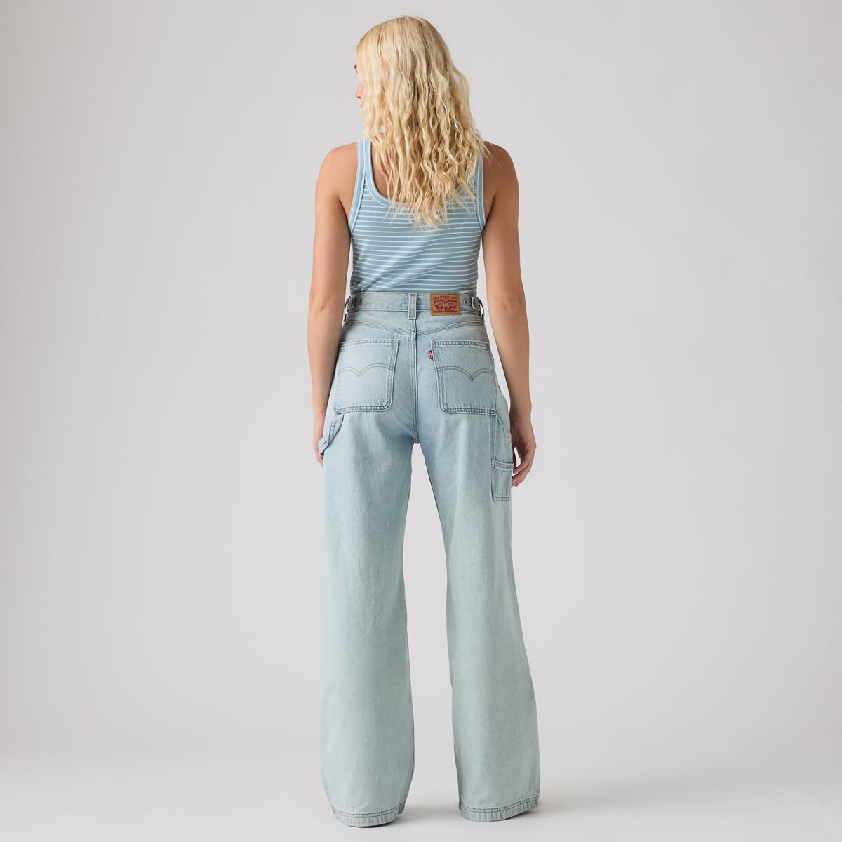 Cinch Baggy Women's Carpenter Pants — Abraided Art Jump - Light Wash