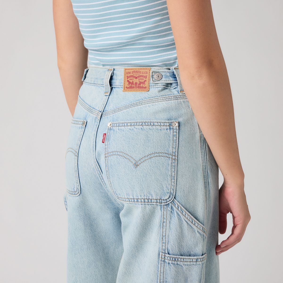 Cinch Baggy Women's Carpenter Pants — Abraided Art Jump - Light Wash