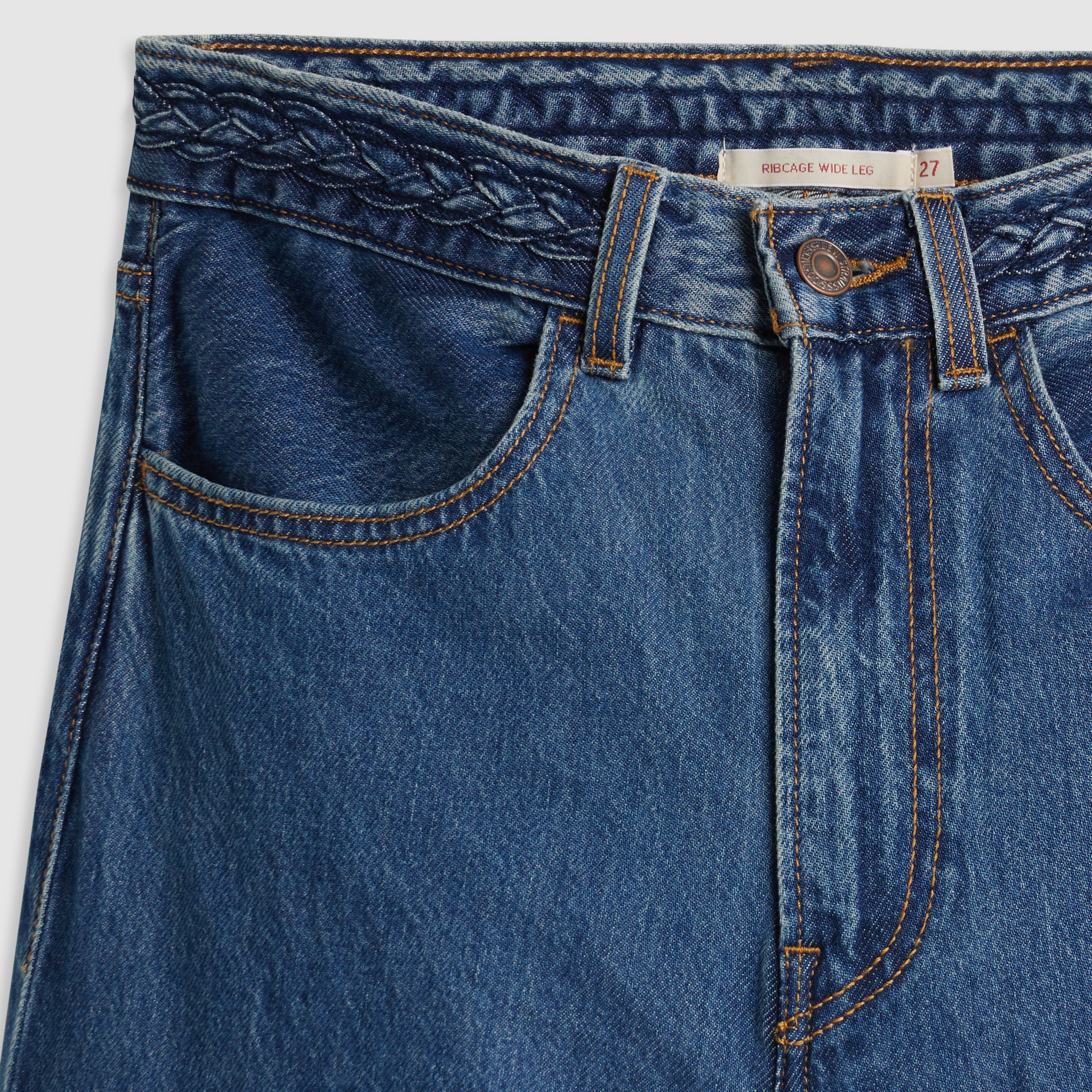 Ribcage Wide Leg Braided Women's Jeans 8