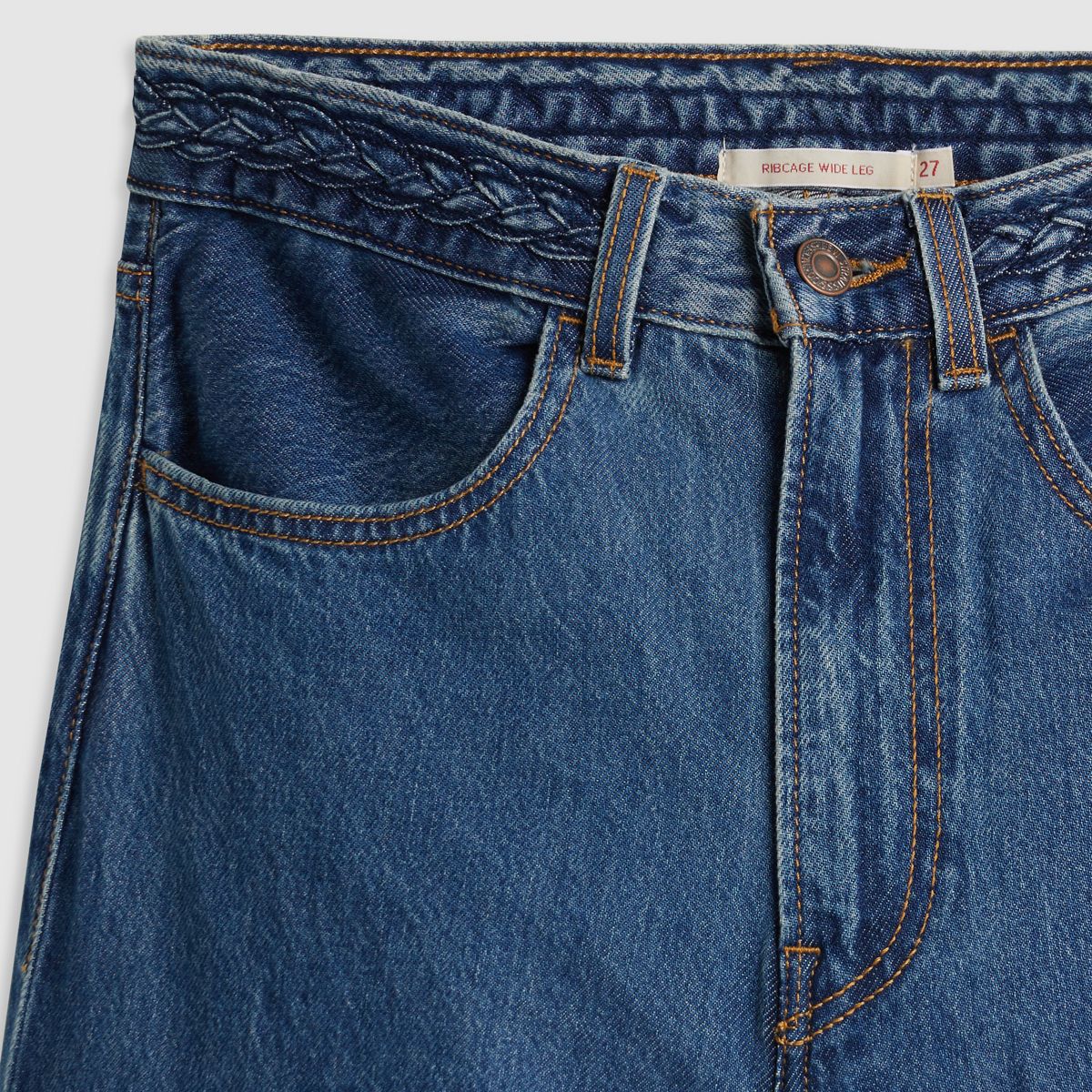 Ribcage Wide Leg Braided Women's Jeans — Big Yikes - Dark Wash