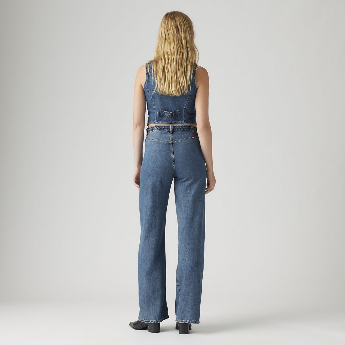 Ribcage Wide Leg Braided Women's Jeans — Big Yikes - Dark Wash