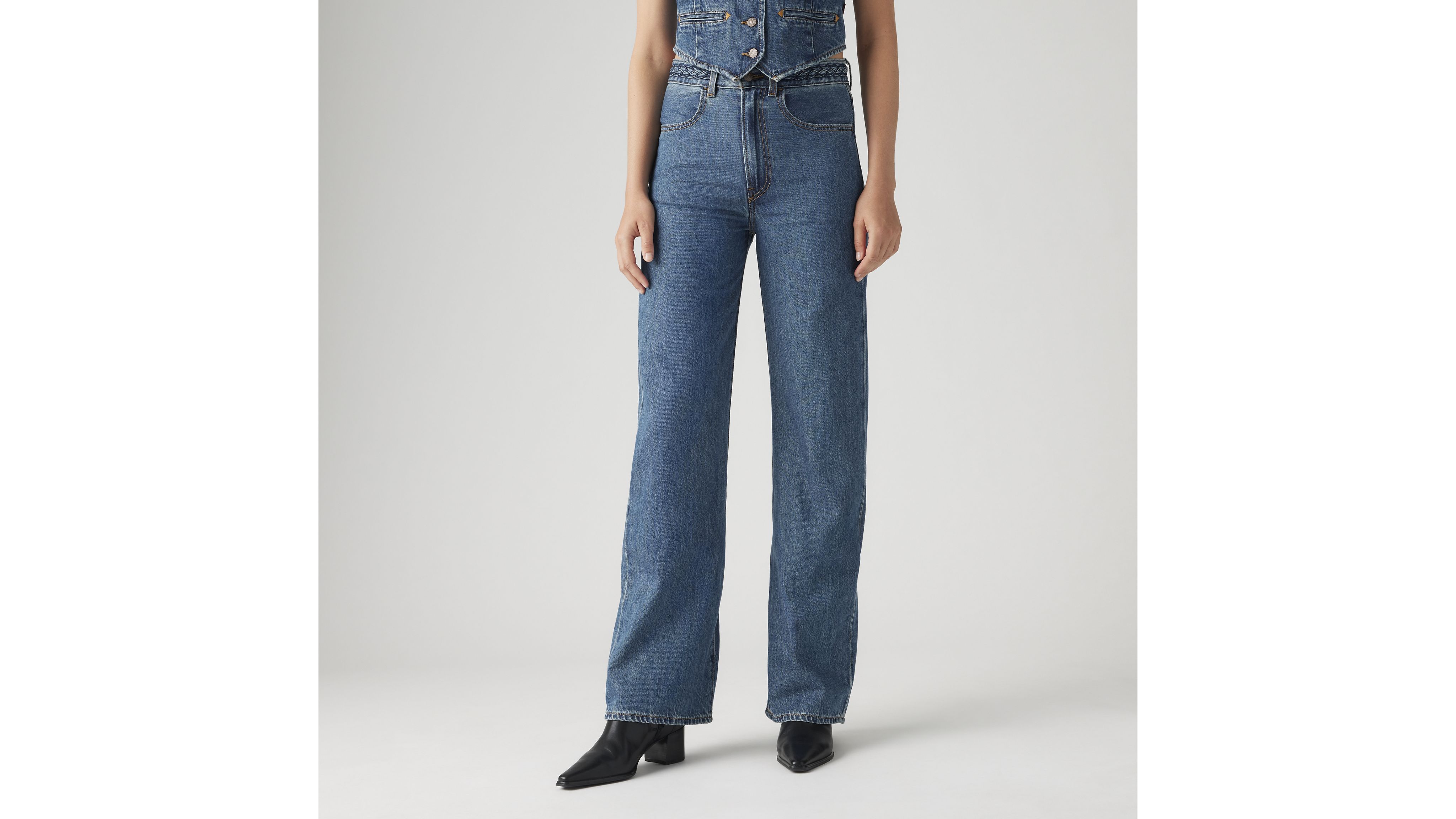 Ribcage Wide Leg Braided Women's Jeans 2