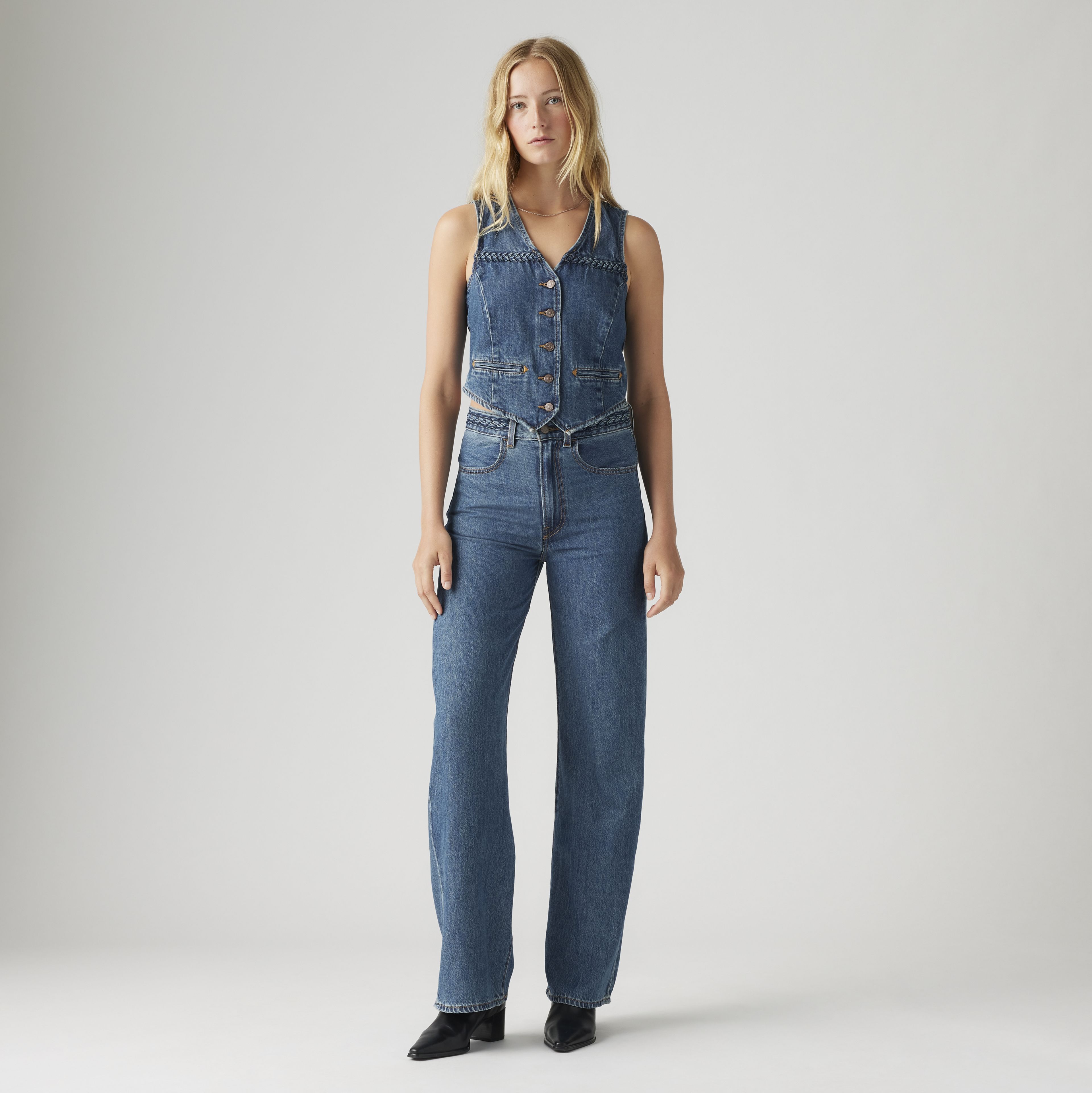 Ribcage Wide Leg Braided Women's Jeans