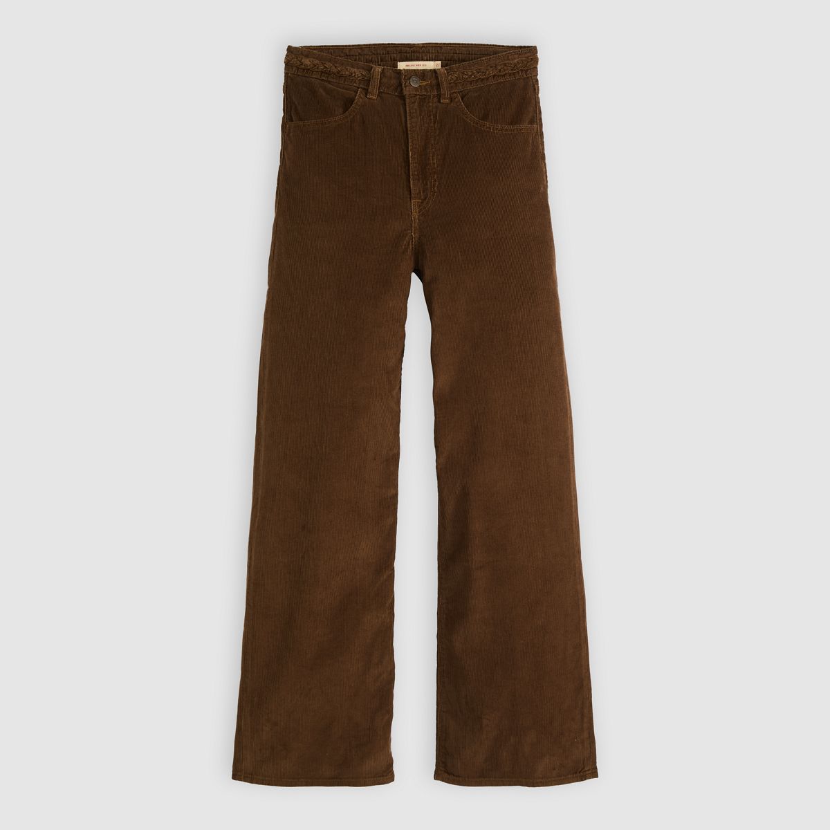 Ribcage Wide Leg Braided Women's Jeans — Carafe - Brown