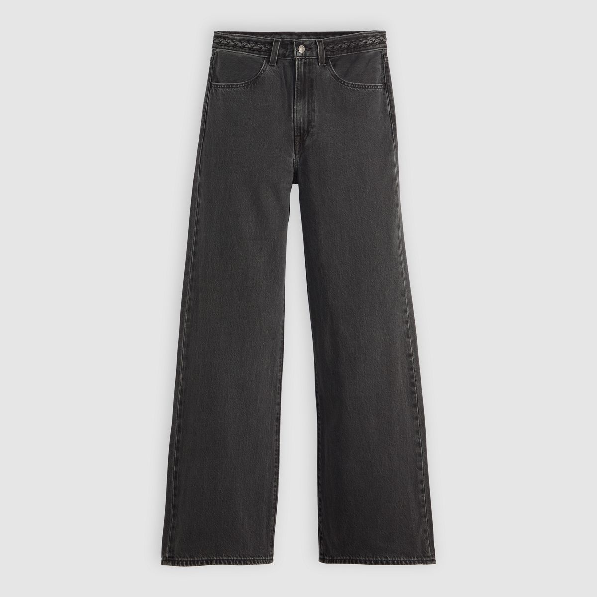 Ribcage Wide Leg Braided Women's Jeans — Don't Cut - Black