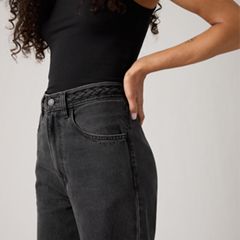Ribcage Wide Leg Braided Women's Jeans — Don't Cut - Black 2