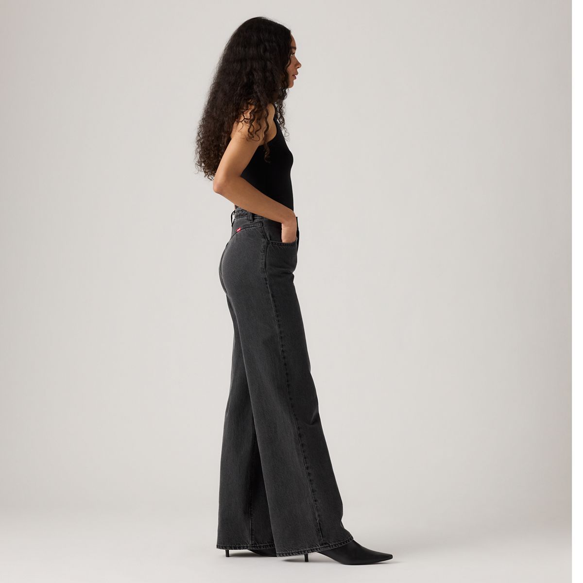 Ribcage Wide Leg Braided Women's Jeans — Don't Cut - Black