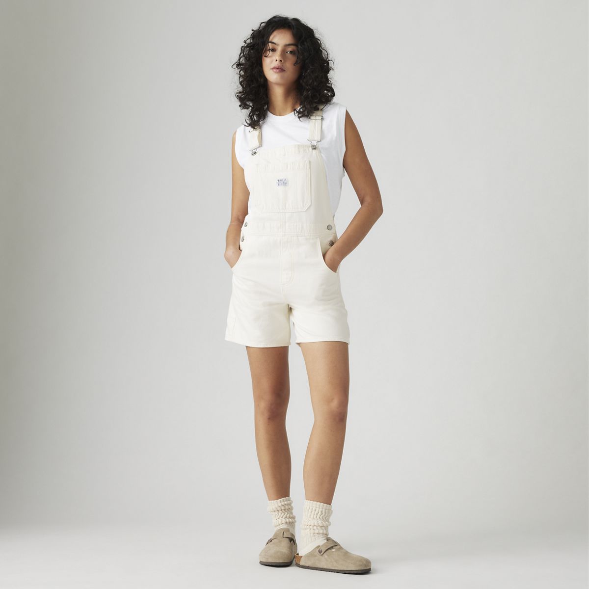 Utility Lightweight Shortalls — Truth Slip - White