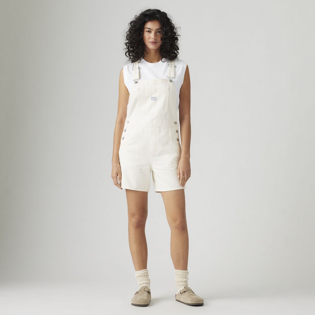 Utility Lightweight Shortalls — Truth Slip - White