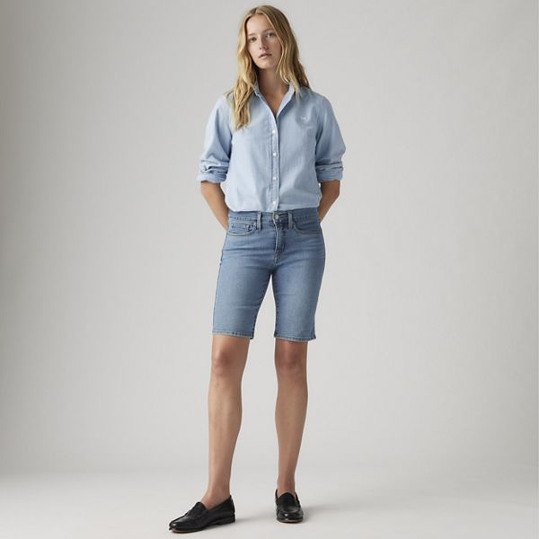 Shaping Bermuda Women's Shorts — Camp Denim Short - Medium Wash
