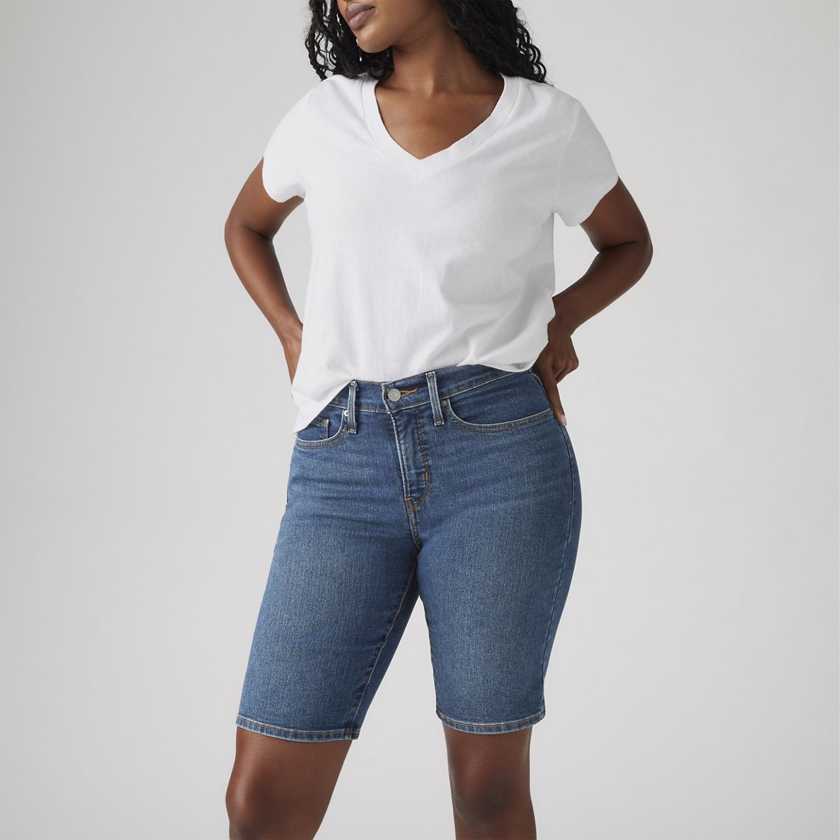 Shaping Bermuda Women's Shorts — Clever Girl Short - Dark Wash