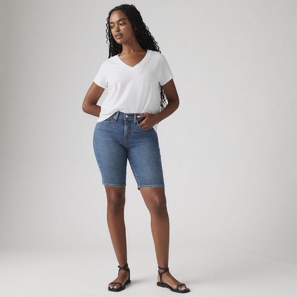 Shaping Bermuda Women's Shorts — Clever Girl Short - Dark Wash