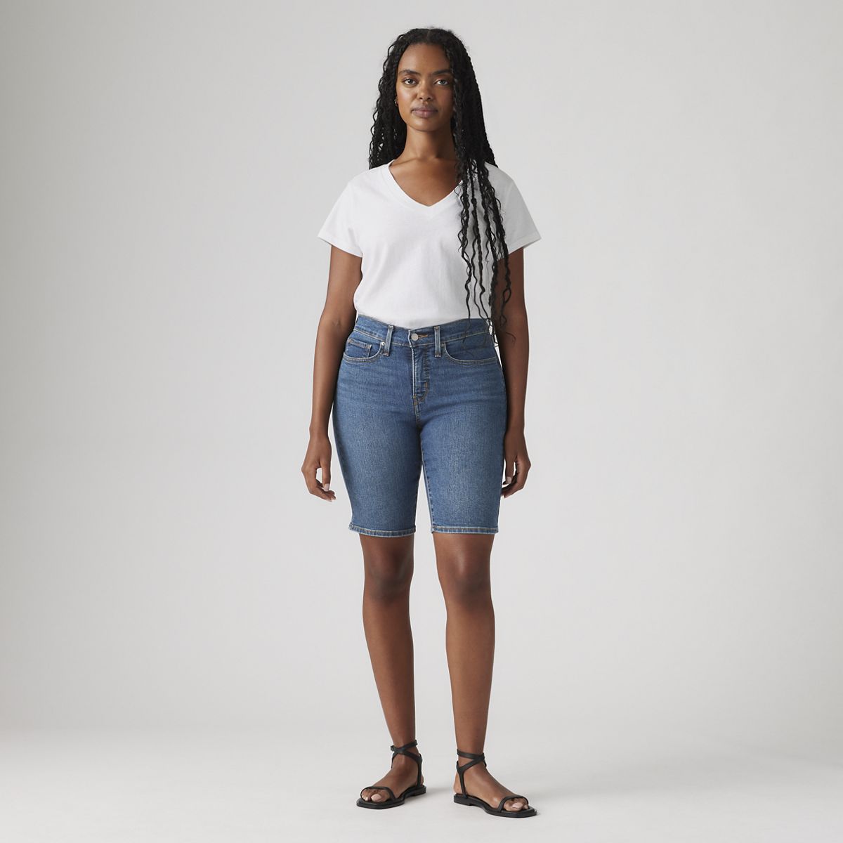 Shaping Bermuda Women's Shorts — Clever Girl Short - Dark Wash