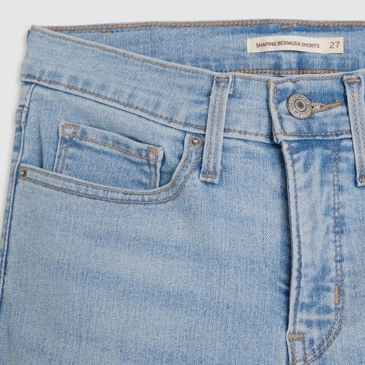Shaping Bermuda Women's Shorts — Double Duty Short - Light Wash